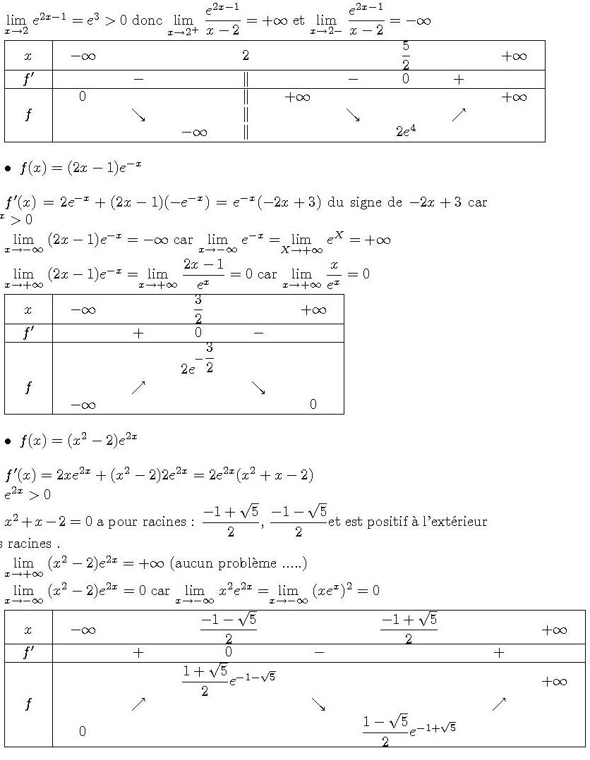 Exponentielle Corrig Des Exercices De Maths En Terminale S