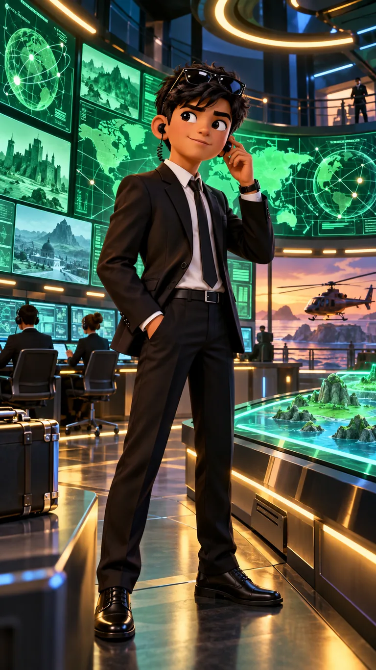 Sami, agent secret, devant les écrans du QG
