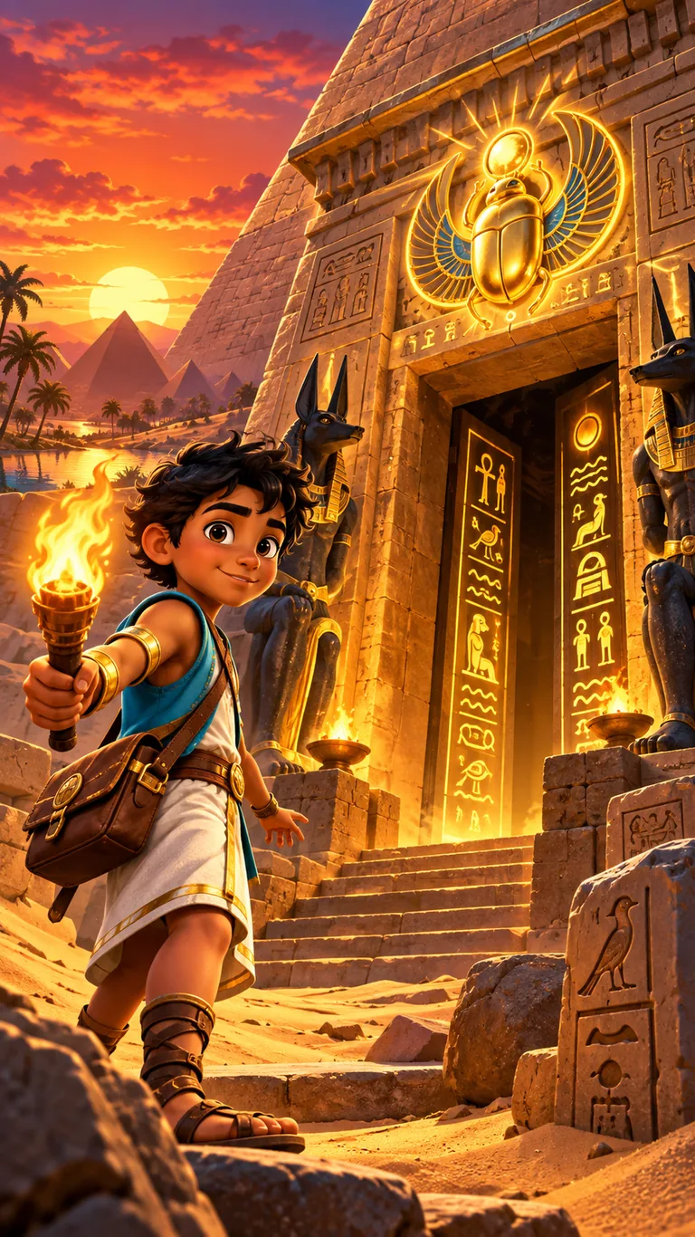 Nilo devant la pyramide du Scarabée d'Or