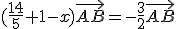 (\frac{14}{5}+1-x)\vec{AB}=-\frac{3}{2}\vec{AB}