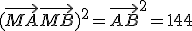 (\vec{MA}+\vec{MB})^2 = \vec{AB}^2 = 144