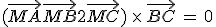 (\vec{MA}+\vec{MB}+2\vec{MC})\,\times  \,\vec{BC}\,=\,0