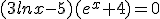 (3lnx-5)(e^x+4)=0