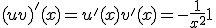(u+v)'(x) = u'(x) + v'(x) = -\frac{1}{x^2} + 1