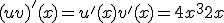(u+v)'(x) = u'(x) + v'(x) = 4x^3 + 2x