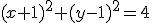 (x+1)^2+(y-1)^2=4