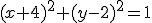 (x+4)^2+(y-2)^2=1