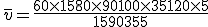 \,\overline{v}=\frac{60\times   15+80\times   90+100\times   35+120\times   5}{15+90+35+5}