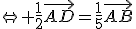 \Leftrightarrow \frac{1}{2}\vec{AD}=\frac{1}{5}\vec{AB}