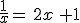 \frac{1}{x}=\,2x\,+1