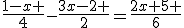 \frac{1-x }{4}-\frac{3x-2 }{2}=\frac{2x+5 }{6}