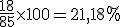 \frac{18}{85}\times   100=21,18%