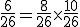 \frac{6}{26} = \frac{8}{26} \times   \frac{10}{26}