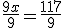 \frac{9x}{9}=\frac{117}{9}