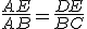 \frac{AE}{AB}=\frac{DE}{BC}