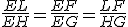 \frac{EL}{EH}=\frac{EF}{EG}=\frac{LF}{HG}
