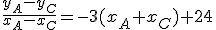 \frac{y_A-y_C}{x_A-x_C}=-3(x_A+x_C)+24