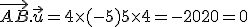 \vec{AB}.\vec{u} = 4\times  (-5)+5\times  4 = -20+20 = 0