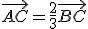 \vec{AC}=\frac{2}{3}\vec{BC}