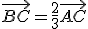 \vec{BC}=\frac{2}{3}\vec{AC}