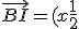 \vec{BI} = (x+\frac{1}{2};y)