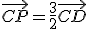 \vec{CP}=\frac{3}{2}\vec{CD}