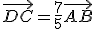 \vec{DC}=\frac{7}{5}\vec{AB}