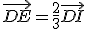 \vec{DE}=\frac{2}{3}\vec{DI}