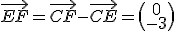 \vec{EF} = \vec{CF} - \vec{CE} =\begin{pmatrix}0\\-3\end{pmatrix}