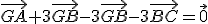 \vec{GA}+3\vec{GB}-3\vec{GB}-3\vec{BC}=\vec{0}