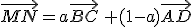 \vec{MN}=a\vec{BC}\,+(1-a)\vec{AD}