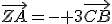 \vec{ZA}=- 3\vec{CB}