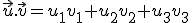 \vec{u}.\vec{v}=u_1v_1+u_2v_2+u_3v_3