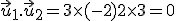 \vec{u}_1.\vec{u}_2 = 3\times  (-2)+2\times  3 = 0