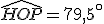 \widehat{HOP} = 79,5 ^{\circ}