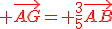 {\color{DarkRed} \vec{AG}= \frac{3}{5}\vec{AB}}