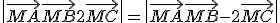  \| \vec{MA}+\vec{MB}+2\vec{MC}  \|= \| \vec{MA}+\vec{MB}-2\vec{MC}  \|