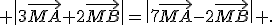  \|3\vec{MA}+2\vec{MB}\|=\|7\vec{MA}-2\vec{MB}\| .