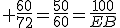  \frac{60}{72}=\frac{50}{60}=\frac{100}{EB}