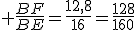  \frac{BF}{BE}=\frac{12,8}{16}=\frac{128}{160}