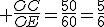  \frac{OC}{OE}=\frac{50}{60}=\frac{5}{6}