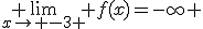  \lim_{x\to -3+} f(x)=-\infty 