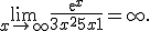  \lim_{x \to +\infty} \frac{exp x}{3x^2+5x+1}=+\infty.