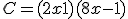  C = (2x + 1)(8x - 1)