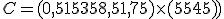  C=(0,5+15+35+8,5+1,75)\times   (55+45))