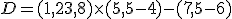  D=(1,2+3,8)\times   (5,5-4)-(7,5-6)