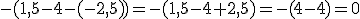 -(1,5-4-(-2,5))=-(1,5-4+2,5)=-(4-4)=0