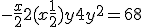 -\frac{x}{2}+2(x+\frac{1}{2})y+4y^2 = 68