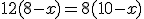 12(8-x)=8(10-x)