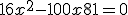 16x^2 - 100x + 81 = 0
